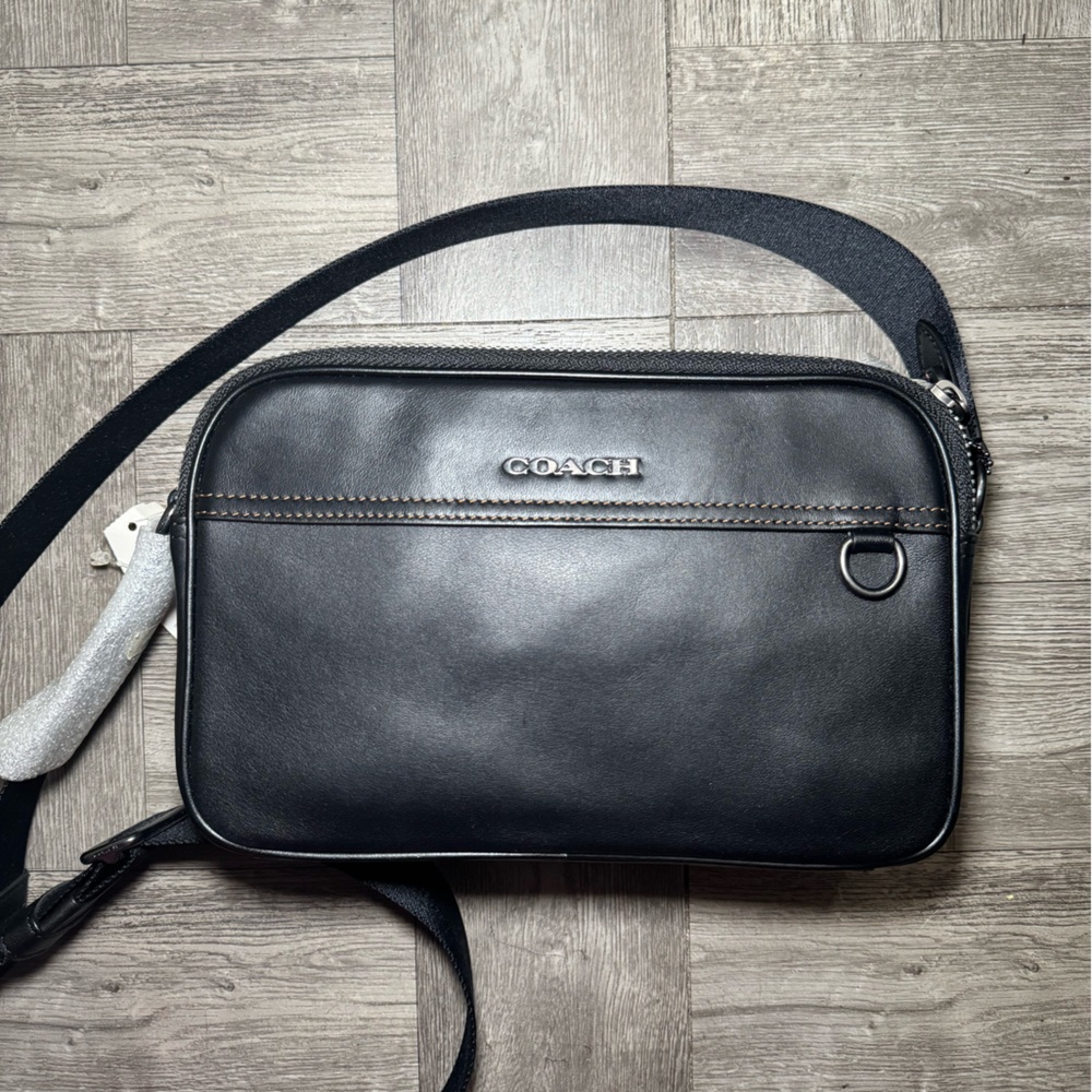 Coach Black Leather Messenger Bag